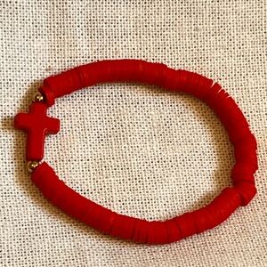 Red Cross Beaded Bracelet
